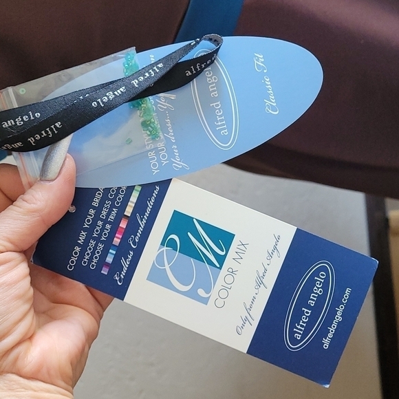 Alfred Angelo Espresso Teal Espresso Halter Ball Gown 10 - Picture 7 of 9